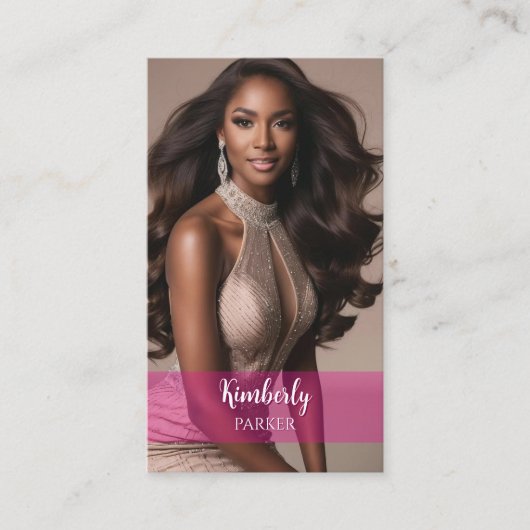 Kleur Pop Roze Gradient Visitekaartje (Voorkant)