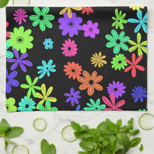 Kleur Pop Schattige Bloemen Keukenhanddoek