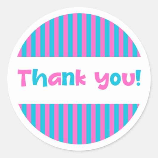 Kleur Pop Stripes - Leuk Dank u Sticker (Voorkant)