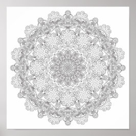 Kleur Poster - Zwirly Lacy Mandala
