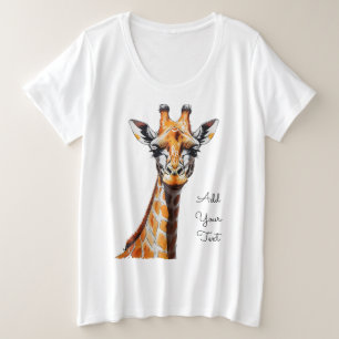 Kleur Potlood Giraffe Sketch – Artistic Hand-Drawn Grote Maat T-shirt