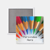 Kleur potlood leraar kunstenaar magneet schattig k (Voorkant / Achterkant)