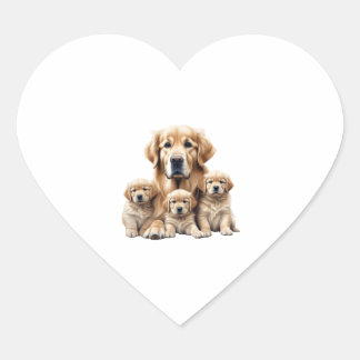 Kleur potlood schets van een Golden Retriever. Ess Hart Sticker