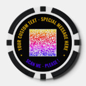 Kleur QR Code Aangepaste Tekst Poker Chips Uw Kleu (Voorkant)
