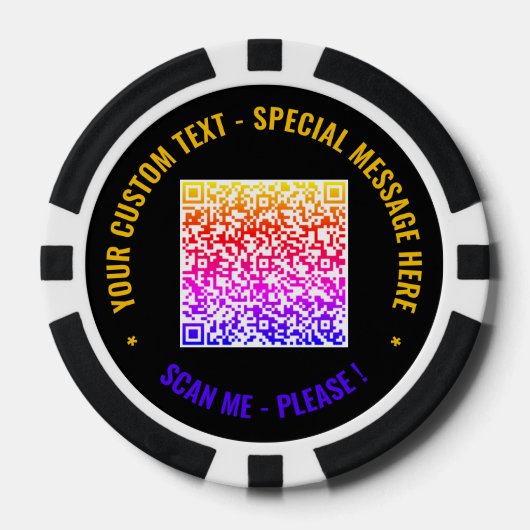 Kleur QR Code Aangepaste Tekst Poker Chips Uw Kleu (Voorkant)