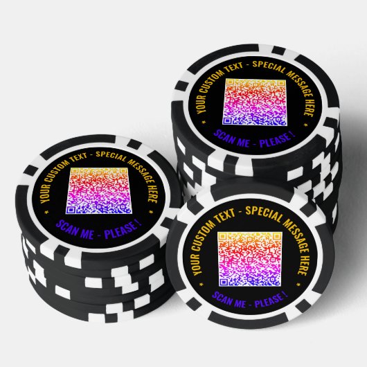 Kleur QR Code Aangepaste Tekst Poker Chips Uw Kleu (Opstapeling)