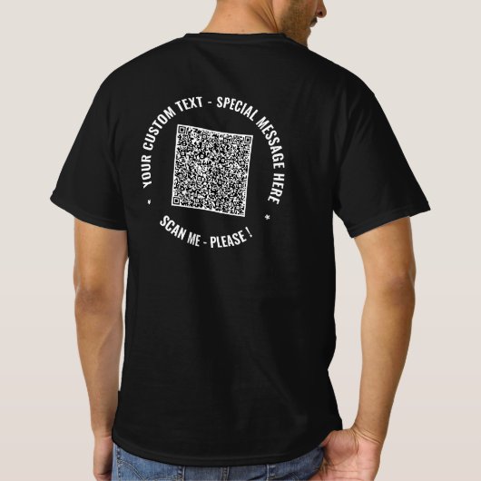 Kleur QR-code aangepaste tekst T-shirt sjabloon (Achterkant)