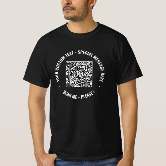 Kleur QR-code en aangepaste tekst Uw T-shirt Gift (Voorkant)
