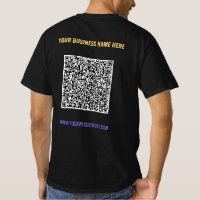 Kleur QR-code en tekst zakelijke T-shirt sjabloon