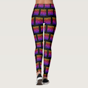Kleur QR Code Scannen Zwart Leggings Aangepaste kl