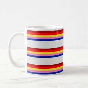 Kleur Retro Strepen 80s Patroon Ochtend Ontbijt Koffiemok
