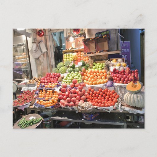 kleur rijke frukraam briefkaart (Voorkant)