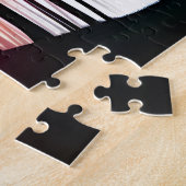 Kleur Rood Invades Zwart Silhouet Bos Legpuzzel (Zijkant)