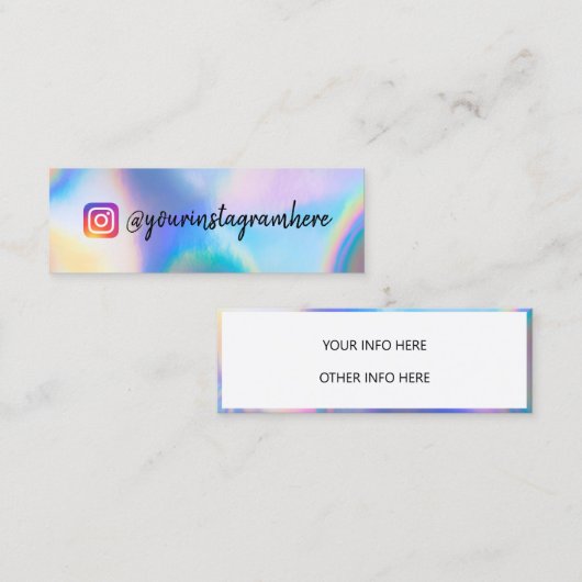 Kleur Shift Holographic Mini Visitekaartje (Voorkant / Achterkant)