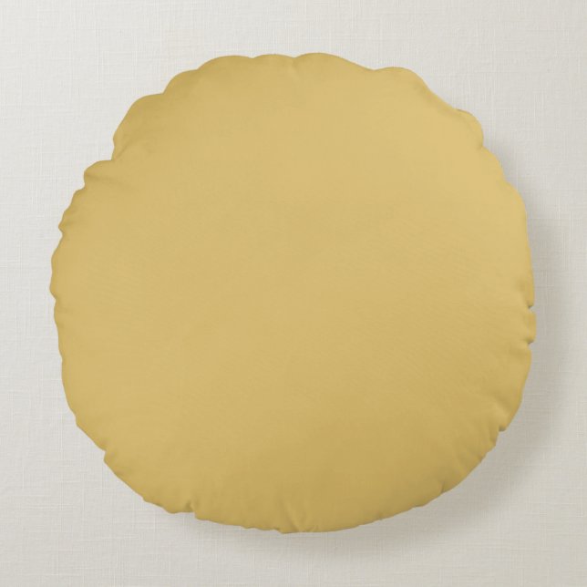 Kleur Solid Brass Rond Kussen (Voorkant)