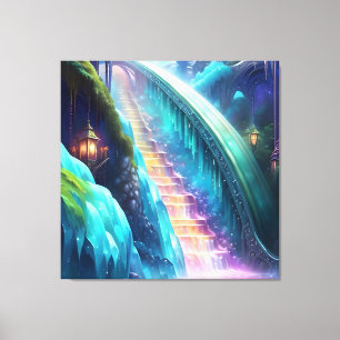Kleur Spectrum Trap Waterfall Lake Canvas Afdruk