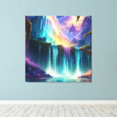 Kleur Spectrum Waterval Lake Canvas Afdruk (Insitu (Houten vloer))