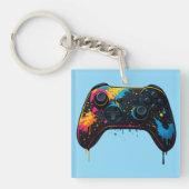Kleur Spetter Game Controller Sticker Sleutelhanger (voorkant)