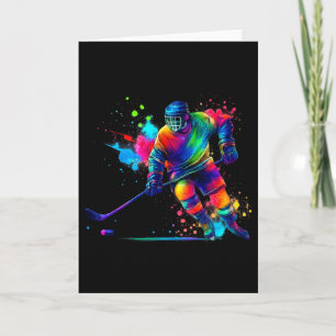 Kleur Spetter Hockey Speler Outfit Voor IJssporten Kaart