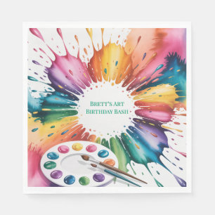 Kleur Spetter Kunst Verjaardagsfeest Servet