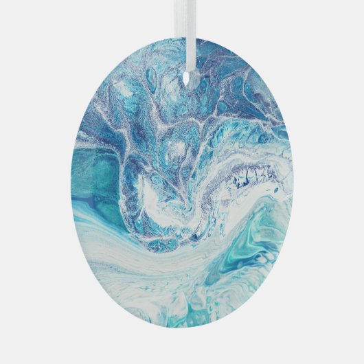 Kleur splash: Acryl Abstracte achtergrond Glas Ornament (Voorkant Rechts)