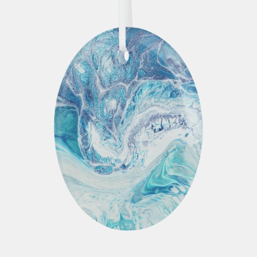 Kleur splash: Acryl Abstracte achtergrond Glas Ornament (Voorkant links)