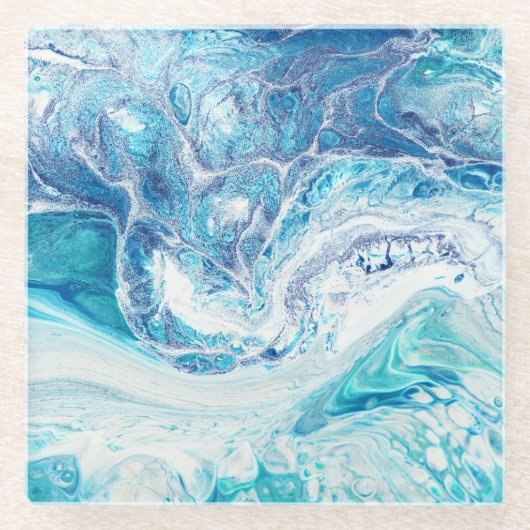 Kleur splash: Acryl Abstracte achtergrond Glazen Onderzetter (Voorkant)