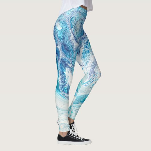 Kleur splash: Acryl Abstracte achtergrond Leggings (Rechts)