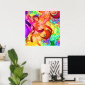 Kleur Splash Fractal Poster (Thuiskantoor)
