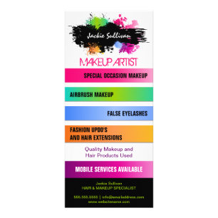 Kleur Splash Makeup Artist Promotionele Reclamekaart