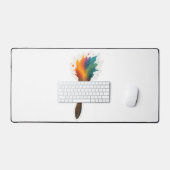 Kleur Splash Paintbrush Bureaumat (Keyboard & Muis)