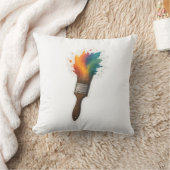 Kleur Splash Paintbrush Kussen (Deken)