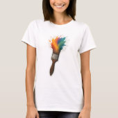 Kleur Splash Paintbrush T-shirt (Voorkant)
