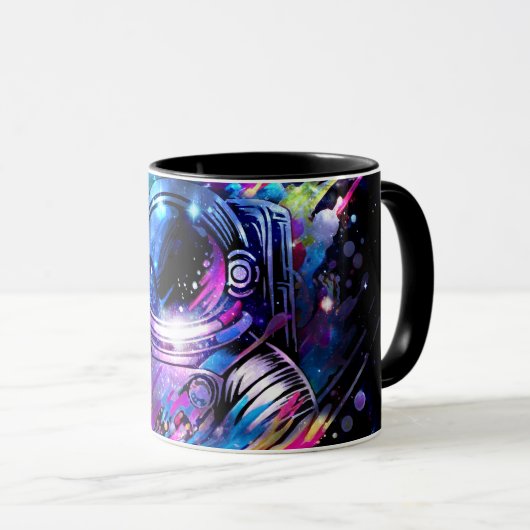 Kleur Splash Sterrenruimte Astronaut Mok (Voorkant rechts)