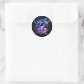 Kleur Splash Sterrenruimte Astronaut Ronde Sticker (Tas)