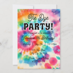 Kleur Splash: Tie Dye Verjaardag Uitnodiging