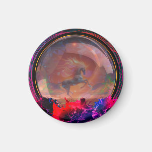 Kleur Splash Unicorn Magneet
