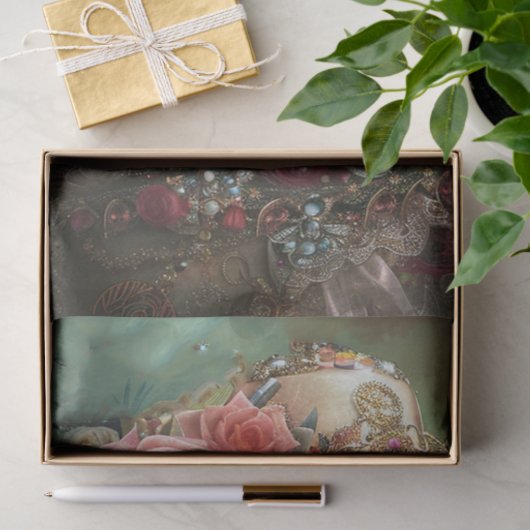 Kleur splash wit paard tissuepapier (Geschenk)