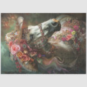 Kleur splash wit paard tissuepapier (Voorkant)