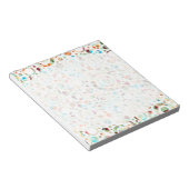 Kleur Stippen en cirkelpatroon + jouw tekst en bac Notitieblok (Schuin)