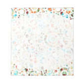 Kleur Stippen en cirkelpatroon + jouw tekst en bac Notitieblok (Voorkant)