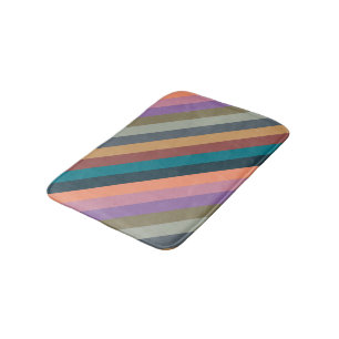kleur strepen in kleurrijke pastel badmat