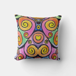 Kleur Swirls Abstracte Waterverf Art Kussen