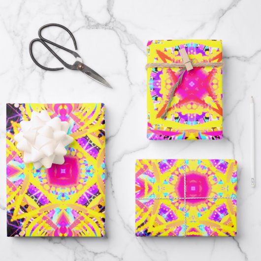 Kleur Therapie Wrapping Papier Flat Sheet Set van  Inpakpapier Vel (Voorkant)