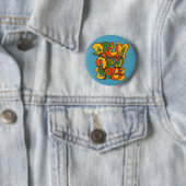 kleur trommel- en baardgreggen - logo, graffiti, b ronde button 5,7 cm (In situ)