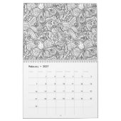 Kleur uw bloemagenda kalender (Feb 2027)