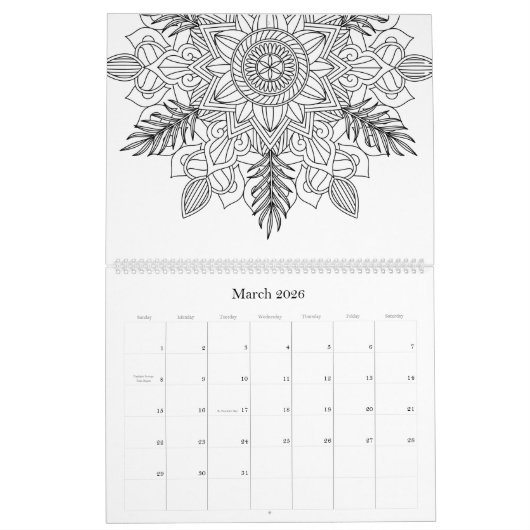 Kleur uw eigen agenda 2021 Mandala Patronen Kalender (Mar 2026)