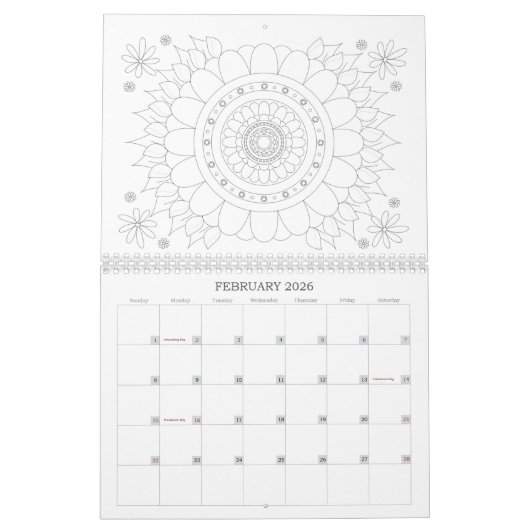 Kleur uw eigen agenda kalender (Feb 2026)