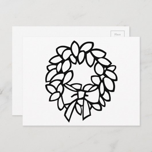Kleur-uw-Eigen Breed met Bow Briefkaart (Voorkant / Achterkant)