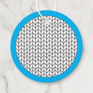KLEUR UW EIGEN BREIEN ROND PAPIER Ornament blauw Bedankjes Labels